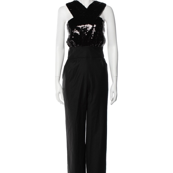 NEW NW STUNNING CAROLINA RITZLER
Crossover Sequin Belted Jumpsuit - Picture 3 of 4